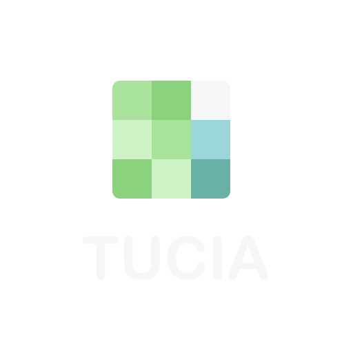 Tucia logo for dark background